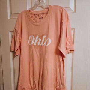 Royce Ohio Tshirt, Coral, XL, New W Tags,